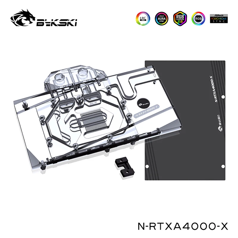 Блок водяного охлаждения Bykski GPU совместимый с видеокартой Leadtek RTX A4000 полностью