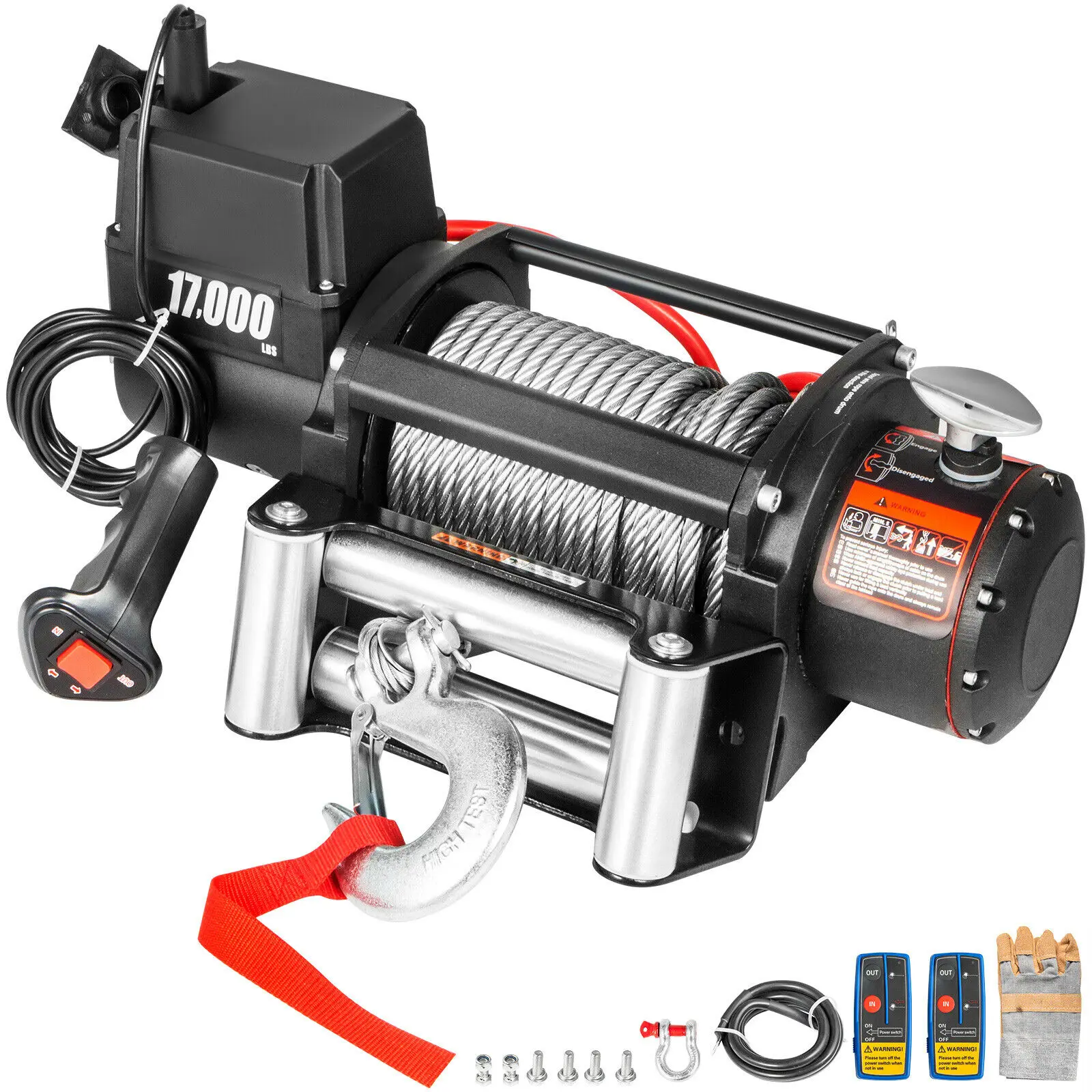 17000LBS/7711KG Electric Winch Durable 85ft Heavy Duty Steel Cable Wireless Control for SUV Boat Truck Trailer Off-Roader New
17000LBS/7711KG Electric Winch Durable 85ft Heavy Duty Steel Cable Wireless Control for SUV Boat Truck Trailer Off-Roader New