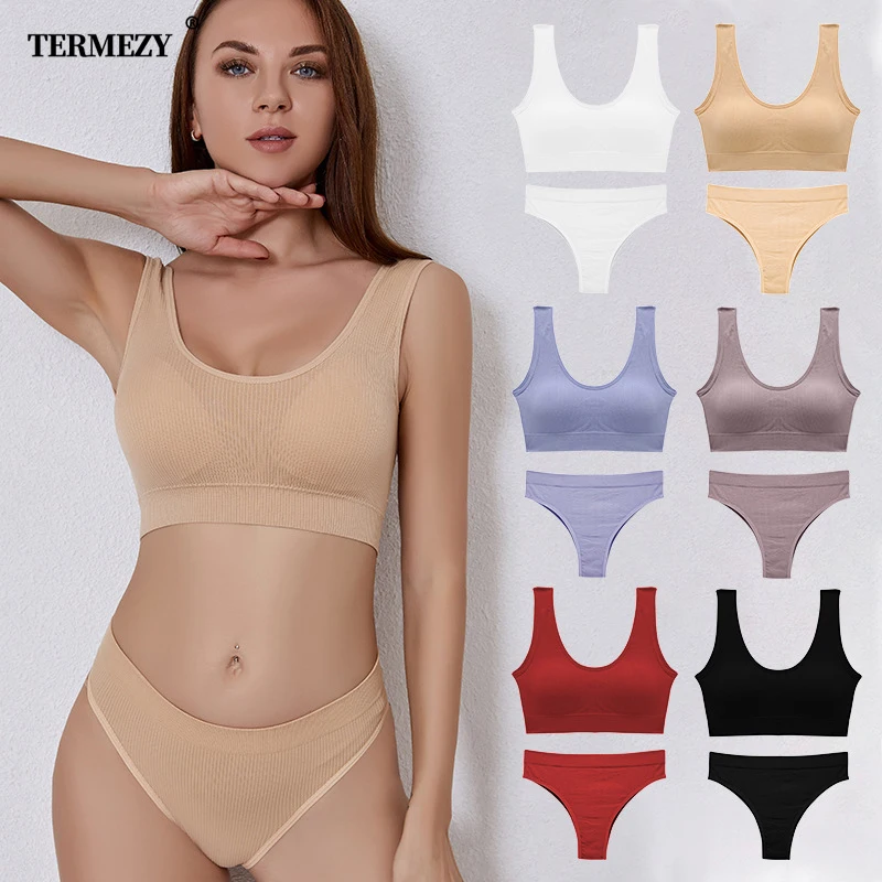 Seamless Women Top Panties Set Cotton Tops Low Waist G-String Underwear Set Soft Active Wear Lingerie Fitness Crop Top Bra Set
Seamless Women Top Panties Set Cotton Tops Low Waist G-String Underwear Set Soft Active Wear Lingerie Fitness Crop Top Bra Set