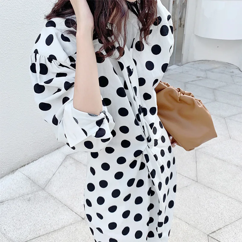 LANMREM Women Black Dots Dress Turn-down Collar Long Sleeve Loose Fit Female Fashion Tide Spring Autumn 2021 New Arrivals 2E1696
LANMREM Women Black Dots Dress Turn-down Collar Long Sleeve Loose Fit Female Fashion Tide Spring Autumn 2021 New Arrivals 2E1696