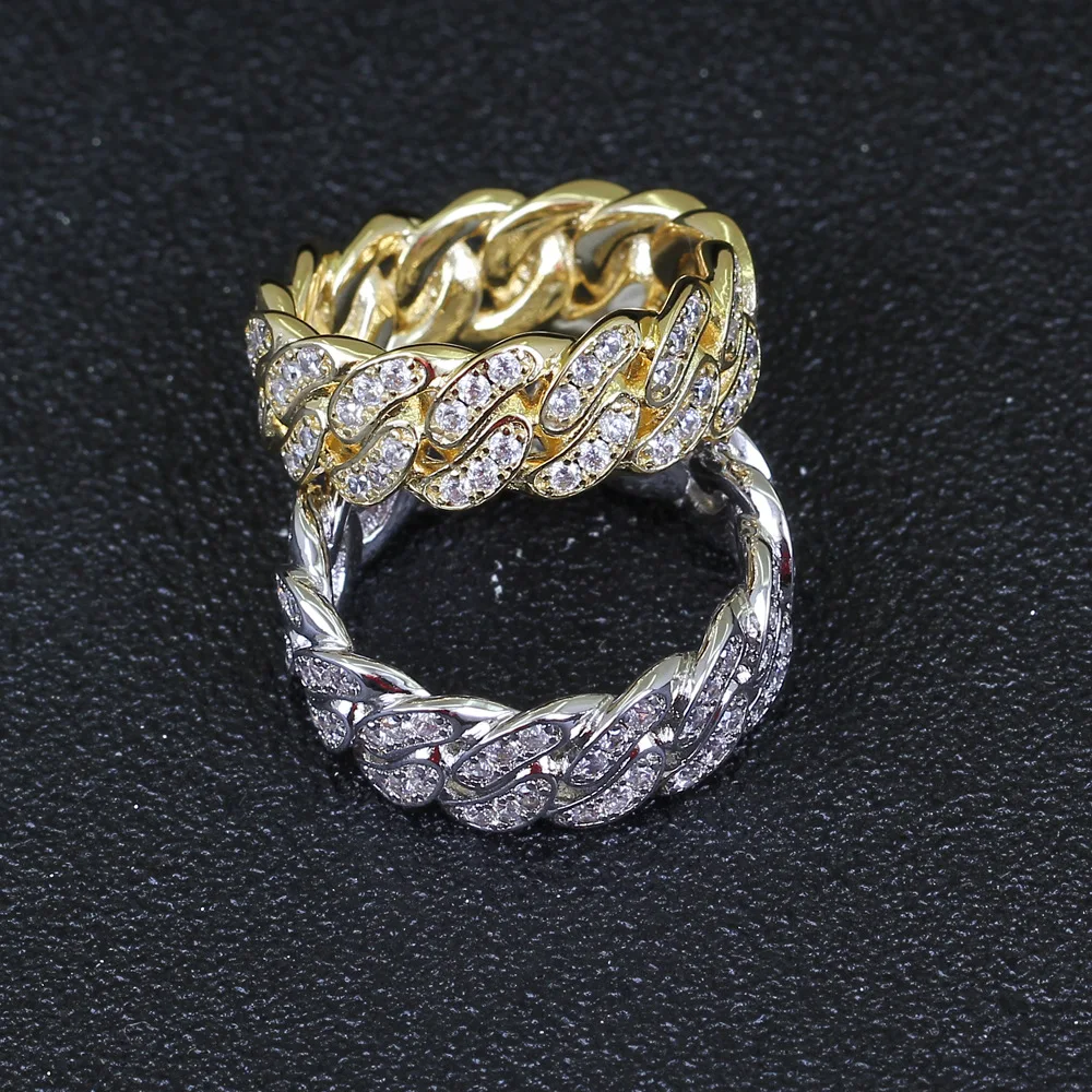 New Cuban Link Chain Ring Men's Bling Bling Iced Out Cubic Zircon Hip Hop Punk Rings Exaggerated Street Artist Ring
New Cuban Link Chain Ring Men's Bling Bling Iced Out Cubic Zircon Hip Hop Punk Rings Exaggerated Street Artist Ring