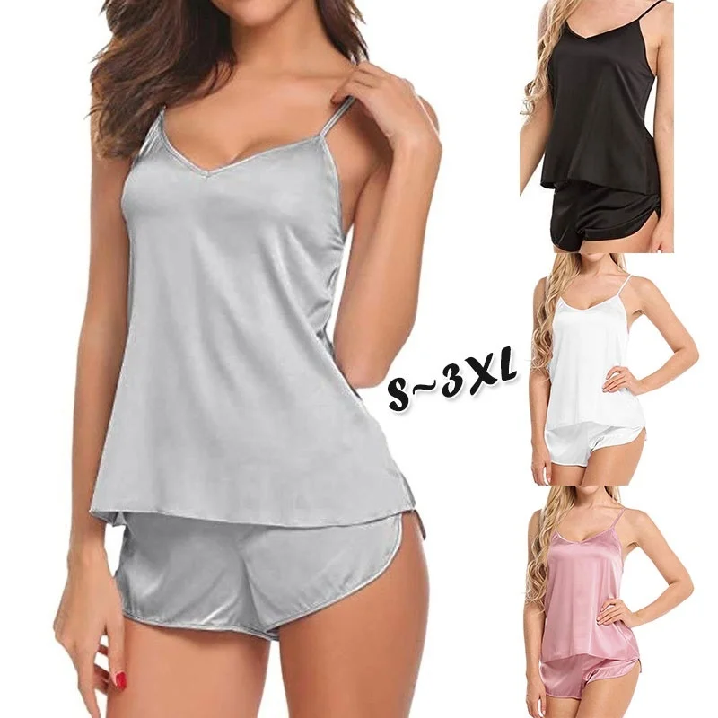 Silk Sleeping Wear Pajamas for Women Sleepwear Lounge Sets Lingerie Cami Sexy Casual Nightwear Sleeveless Top Short Panty Set
Silk Sleeping Wear Pajamas for Women Sleepwear Lounge Sets Lingerie Cami Sexy Casual Nightwear Sleeveless Top Short Panty Set