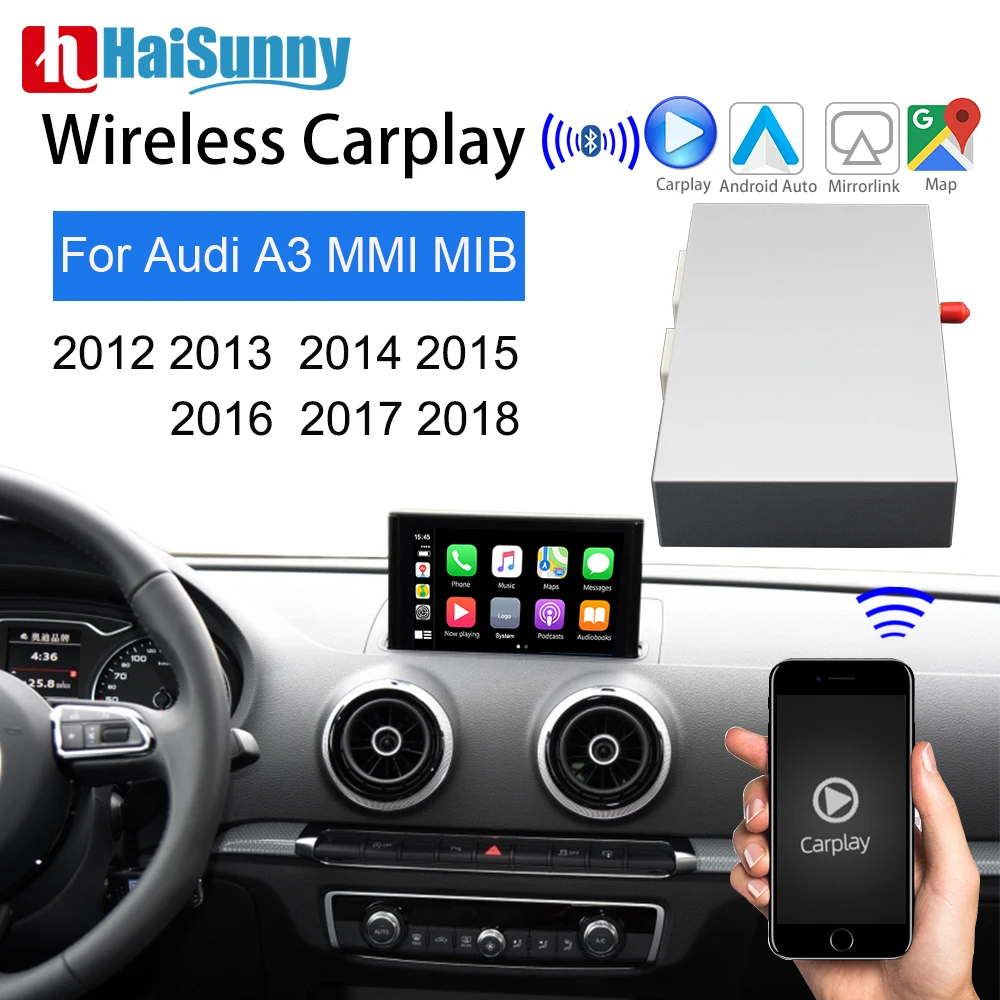 For Audi A3 8V Wireless Carplay Decoder MMI 3G MIB RMC 2012 2013 - 2015 -2018 Support Reverse Camera Voice Multimedia GPS Link
For Audi A3 8V Wireless Carplay Decoder MMI 3G MIB RMC 2012 2013 - 2015 -2018 Support Reverse Camera Voice Multimedia GPS Link