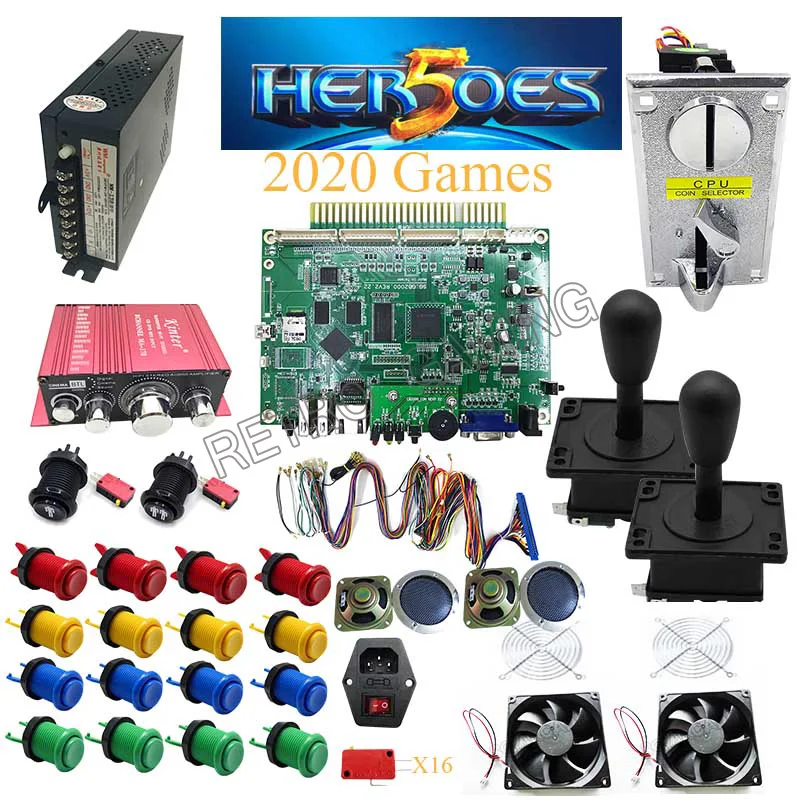 Набор для аркадных игр своими руками jamma с 2020 в 1, многоигровая печатная плата Happ, джойстик, источник питания, динамик, приемник монет
Набор для аркадных игр своими руками jamma с 2020 в 1, многоигровая печатная плата Happ, джойстик, источник питания, динамик, приемник монет