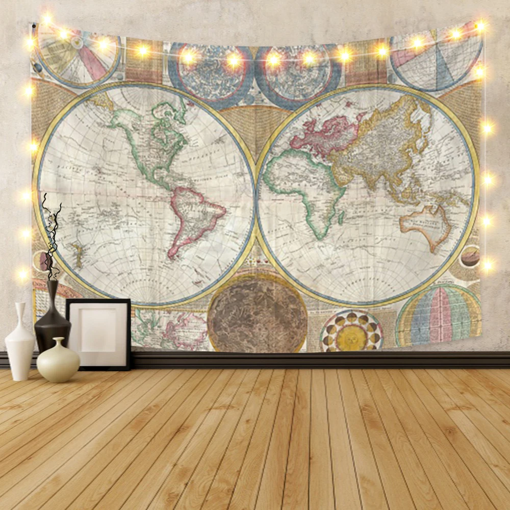 Laeacco Vintage World Map Print Fabric Geometric Colorful Compass Wall Hanging Tapestry Retro Oil Painting Beach Towels Decor
Laeacco Vintage World Map Print Fabric Geometric Colorful Compass Wall Hanging Tapestry Retro Oil Painting Beach Towels Decor