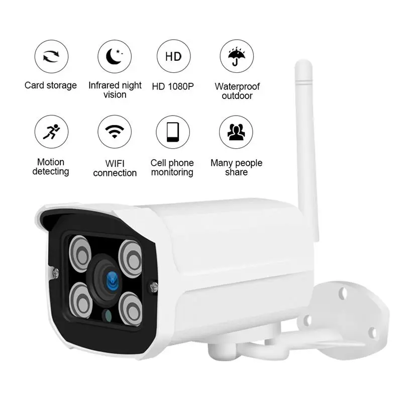

Q8 WIFI Surveillance Camera Waterproof 1080P Wireless 2MP Monitoring CCTV Home Security System 110-240V IR Camera for Outdoor