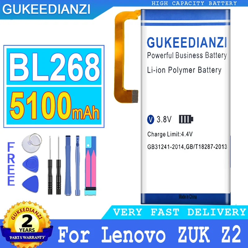 Аккумулятор GUKEEDIANZI BL268 на 5100 мА · ч для Lenovo zuk Z2 Z2131, аккумулятор большой мощности
Аккумулятор GUKEEDIANZI BL268 на 5100 мА · ч для Lenovo zuk Z2 Z2131, аккумулятор большой мощности