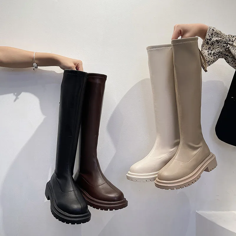Slim Flat Thigh High Boots Platform Women Slim Thick Sole Knee-High Boots Woman Shoes Black Winter Long Motorcycle Boots Ladies
Slim Flat Thigh High Boots Platform Women Slim Thick Sole Knee-High Boots Woman Shoes Black Winter Long Motorcycle Boots Ladies