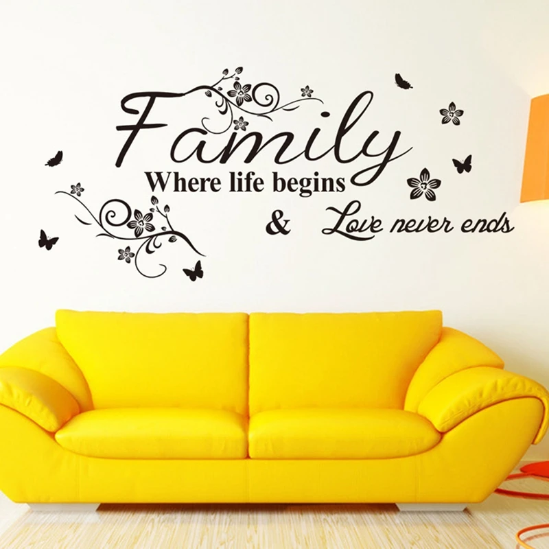 Removable Family Letter Beautiful Floral Vines and Butterfly DIY PVC Wall Stickers Wall Decals Art Decoration Mural Home Decor
Removable Family Letter Beautiful Floral Vines and Butterfly DIY PVC Wall Stickers Wall Decals Art Decoration Mural Home Decor