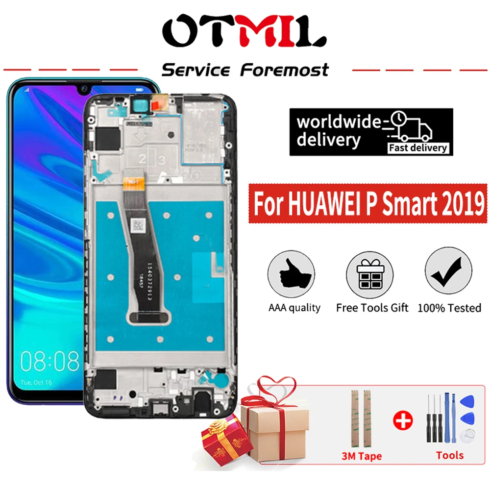 6.21" 10-Touch For Huawei P Smart 2019 LCD Display Screen Digitizer Assembly Free Tools+3M Tape For P Smart 2019 POT-LX1 L21 LX3
6.21" 10-Touch For Huawei P Smart 2019 LCD Display Screen Digitizer Assembly Free Tools+3M Tape For P Smart 2019 POT-LX1 L21 LX3