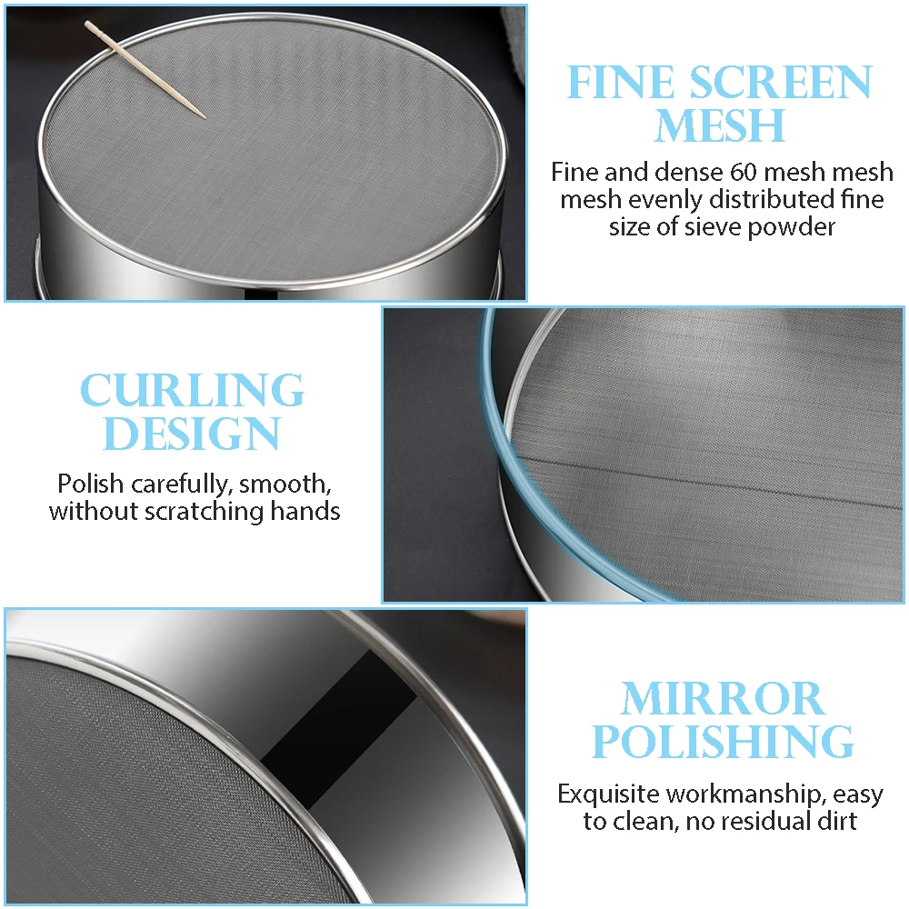 Kitchen Fine Mesh Flour Sifter Professional Round Stainless Steel Flour Sieve Strainer Sifters Best for Kitchen Baking Tea
Kitchen Fine Mesh Flour Sifter Professional Round Stainless Steel Flour Sieve Strainer Sifters Best for Kitchen Baking Tea