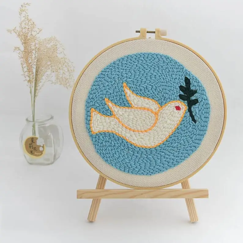 Peace Dove Punch Needle Kits, DIY Embroidery Kit, Punch Needle Kit with Yarn, Punch Needle Pattern, Rug Hook Design Kit
Peace Dove Punch Needle Kits, DIY Embroidery Kit, Punch Needle Kit with Yarn, Punch Needle Pattern, Rug Hook Design Kit