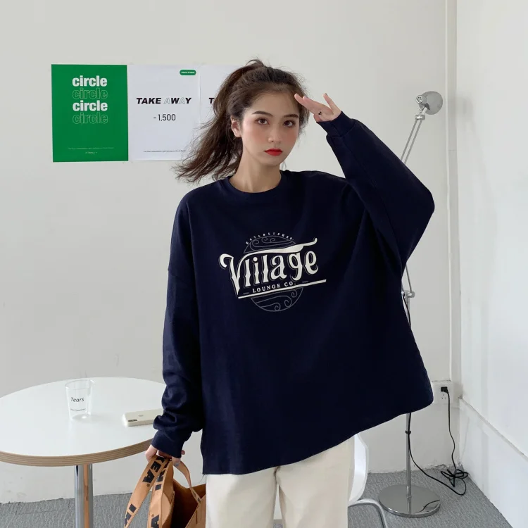 Qooth Autumn Women's Loose Sweatshirts Cotton Letter Medium Length Full Sleeve Coat O Neck Casual Female Student Tops QT212
Qooth Autumn Women's Loose Sweatshirts Cotton Letter Medium Length Full Sleeve Coat O Neck Casual Female Student Tops QT212