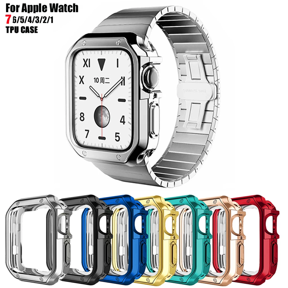 Cover For Apple Watch Case 45mm 41mm 44mm 40mm 42mm 38mm Shell Accessories Armor TPU bumper Protector iWatch series 7 6 5 4 3 Se
Cover For Apple Watch Case 45mm 41mm 44mm 40mm 42mm 38mm Shell Accessories Armor TPU bumper Protector iWatch series 7 6 5 4 3 Se