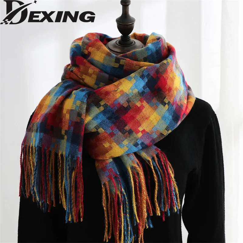 Winter Warm Japanese Tassel Designer Women Shawl Scarf 2021 New All Match Plaid Two-sided Thicken Scarf 
Winter Warm Japanese Tassel Designer Women Shawl Scarf 2021 New All Match Plaid Two-sided Thicken Scarf