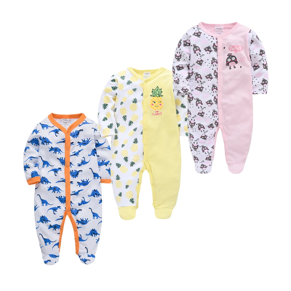 Милый комплект из 3 предметов Roupas bebe de пижама для новорожденной девочки Пижама