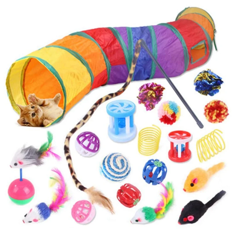 Игрушки для кошек, набор игрушек для котят, складной туннель для кошек, Интерактивная игрушка для кошек с перьями, пушистая мышь, гофрированные шарики, игрушки 
Игрушки для кошек, набор игрушек для котят, складной туннель для кошек, Интерактивная игрушка для кошек с перьями, пушистая мышь, гофрированные шарики, игрушки