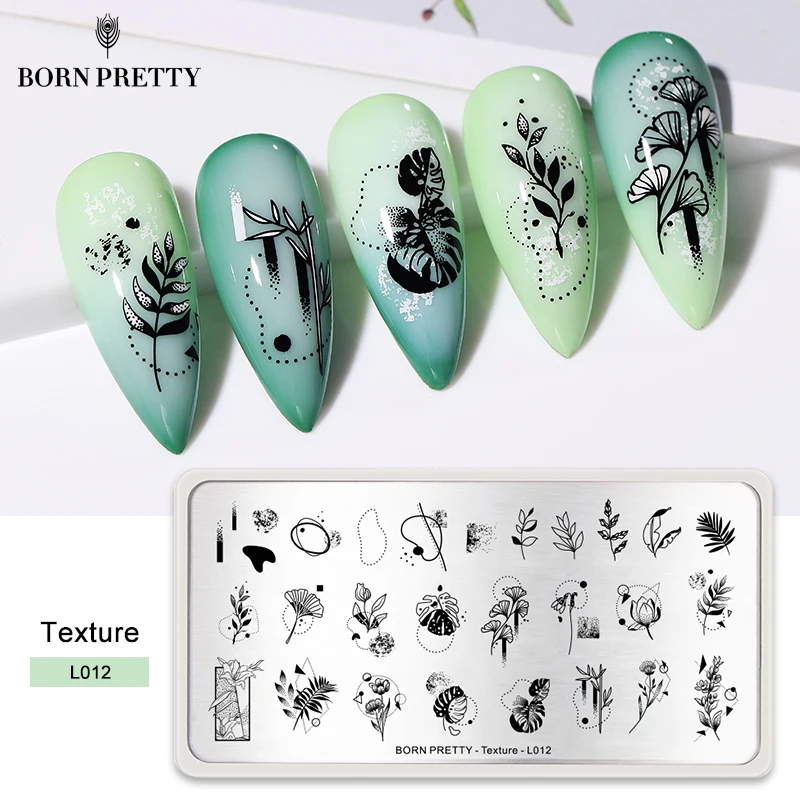 

Пластины для стемпинга ногтей BORN PRETTY, тропические листья, трафареты для ногтевого дизайна, пластины из нержавеющей стали для дизайна ногтей