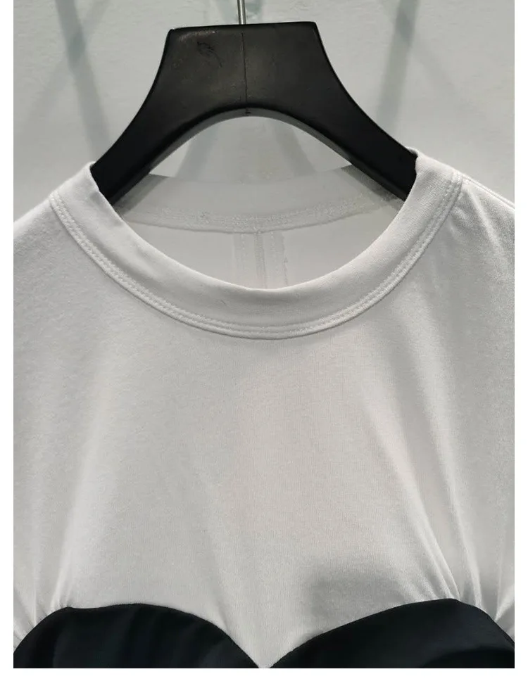 Hoge Kwaliteit Lente En Zomer Aw Koning Vrouwen Nieuwe Stiksels Contrast Kleur Slanke Vijf Punt Mouw Alle-Match shirt Katoenen
Hoge Kwaliteit Lente En Zomer Aw Koning Vrouwen Nieuwe Stiksels Contrast Kleur Slanke Vijf Punt Mouw Alle-Match shirt Katoenen