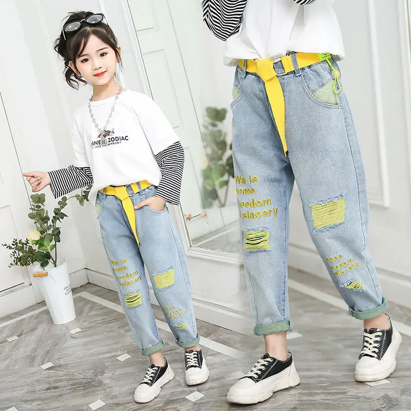 Autumn and Winter Plus Velvet Girls Pearl Jeans In The Big Children 4-12 Years Old Girl Korean Pencil Pants Single Pants
Autumn and Winter Plus Velvet Girls Pearl Jeans In The Big Children 4-12 Years Old Girl Korean Pencil Pants Single Pants