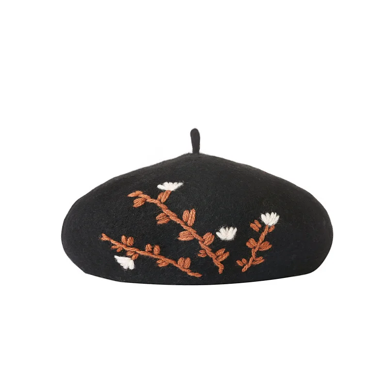 Embroidered Flower Wool Beret Korean Autumn Winter Hats For Women Ladies Painter Cap Vintage Bonnet Beanie Chapeau Femme
Embroidered Flower Wool Beret Korean Autumn Winter Hats For Women Ladies Painter Cap Vintage Bonnet Beanie Chapeau Femme