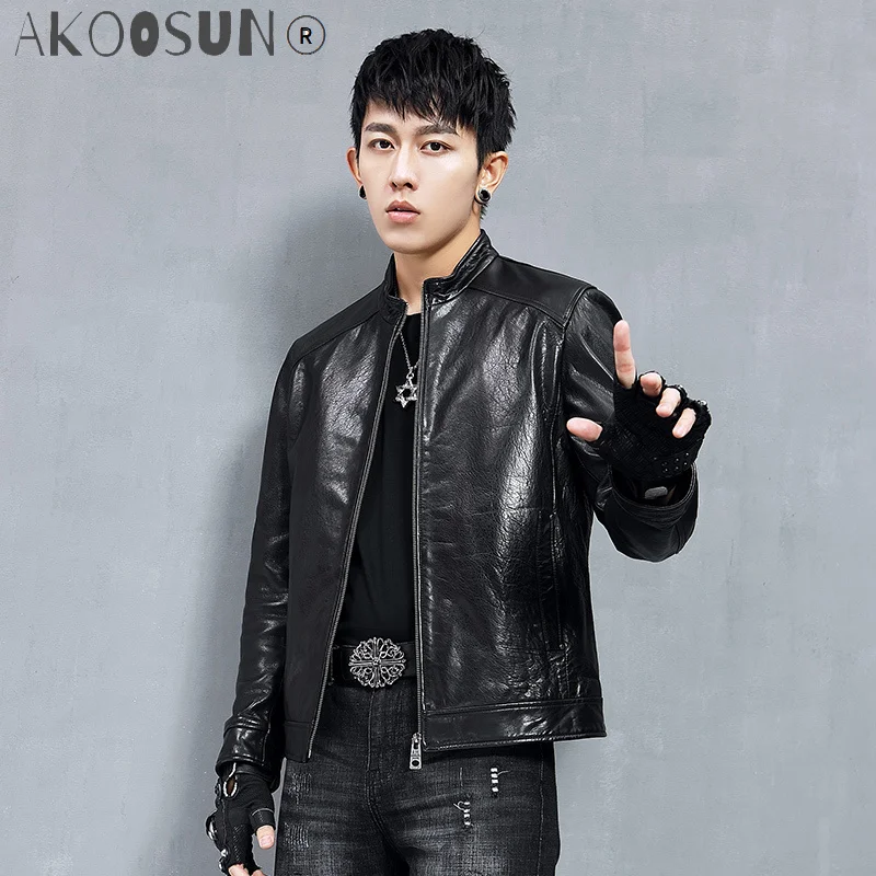 AKOOSUN Men's Genuine Sheepskin Leather Jacket Men Motorcycle 2020 New Korean Style Coat Short Clothes Chaquetas Hombre LXR837
AKOOSUN Men's Genuine Sheepskin Leather Jacket Men Motorcycle 2020 New Korean Style Coat Short Clothes Chaquetas Hombre LXR837