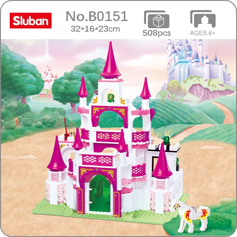 

Sluban B0151 Architecture Pink Dream Princess Castle Fairy Tale House Room Mini Blocks Bricks Building Toy for Children no Box