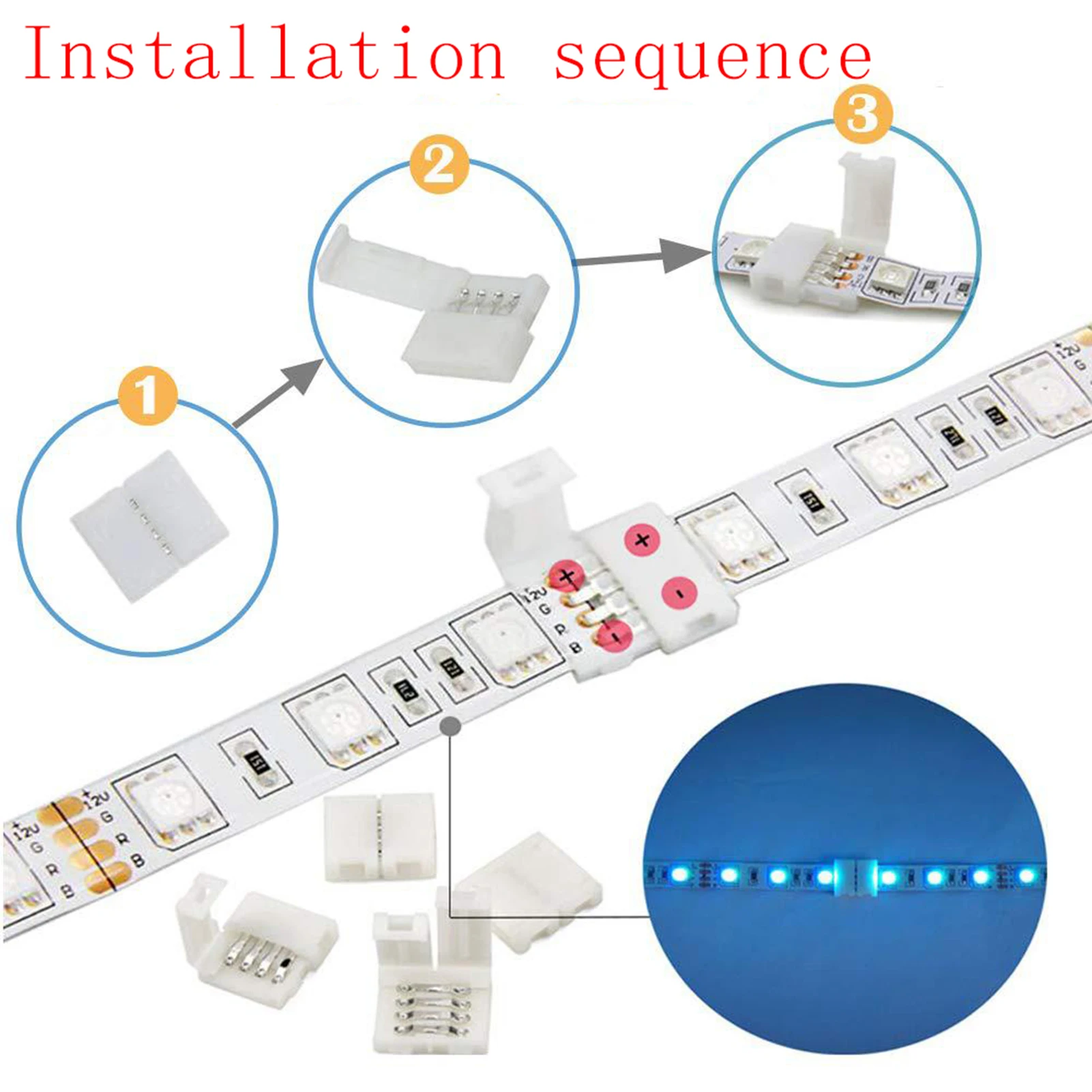 4-pin Led Light Strip Connectors 10mm Unwired Gapless Solderless Adapter Terminal Extension For Smd 5050 Multicolor Led Strip
4-pin Led Light Strip Connectors 10mm Unwired Gapless Solderless Adapter Terminal Extension For Smd 5050 Multicolor Led Strip