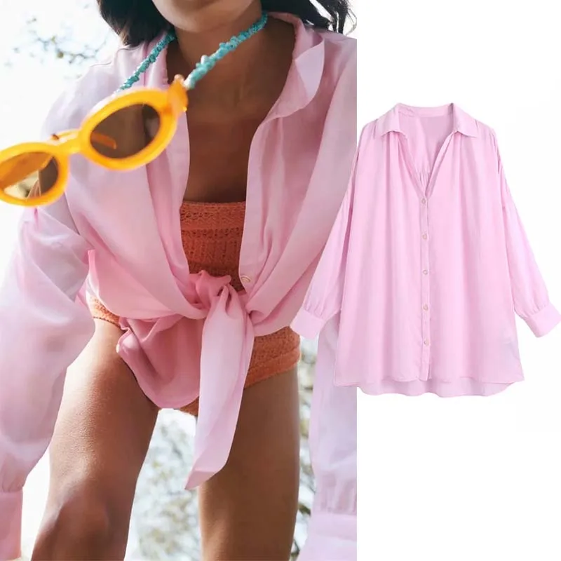 Женская Асимметричная блузка Za, однотонная розовая винтажная блузка оверсайз с длинным рукавом, повседневные свободные женские рубашки, ши...
Женская Асимметричная блузка Za, однотонная розовая винтажная блузка оверсайз с длинным рукавом, повседневные свободные женские рубашки, ши...