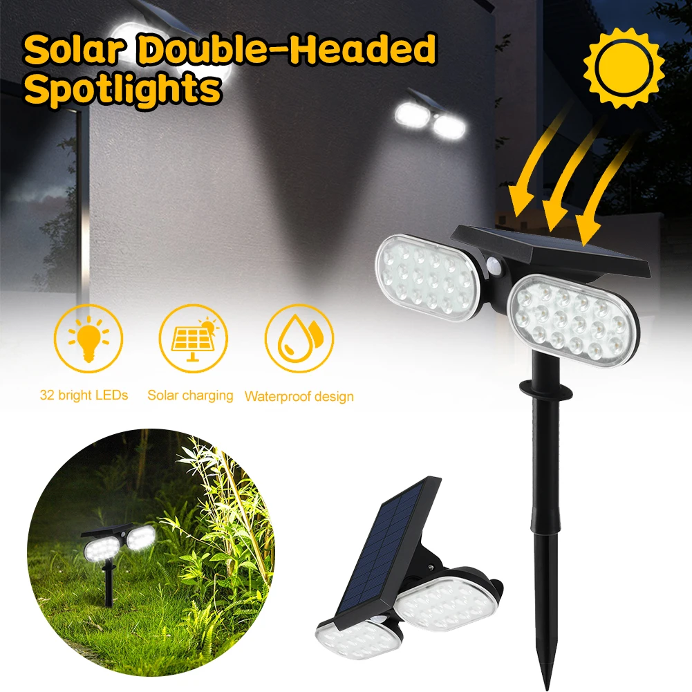 Solar Light Outdoor 16*2LED Security Lights Dusk to Dawn IP65 Waterproof Spotlight Wall Mount Ground Stake for Garden Doorway
Solar Light Outdoor 16*2LED Security Lights Dusk to Dawn IP65 Waterproof Spotlight Wall Mount Ground Stake for Garden Doorway
