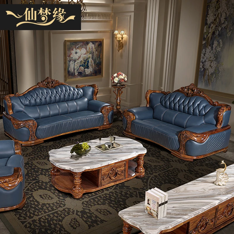 European style thickened leather sofa combination of large villa and luxury living room furniture
European style thickened leather sofa combination of large villa and luxury living room furniture