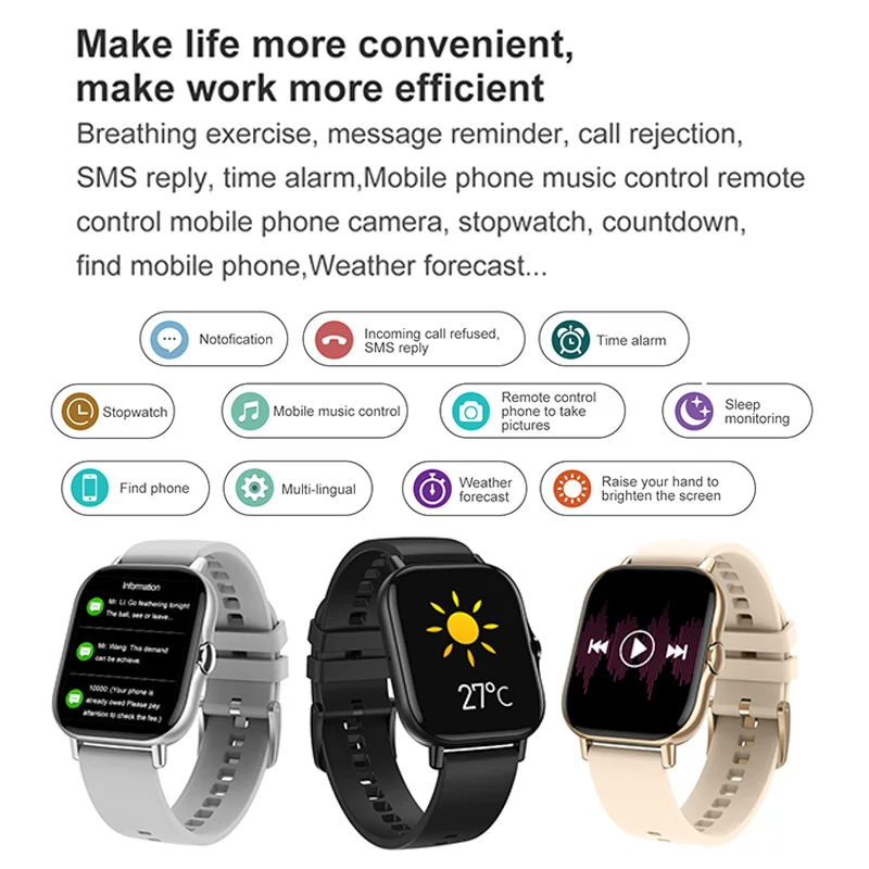 New DT94 Smart Watch 1.78 inch TFT Screen Bluetooth Call Music Playback Man Women Watches Heart Rate monitor PK P8 plus P9 P8
New DT94 Smart Watch 1.78 inch TFT Screen Bluetooth Call Music Playback Man Women Watches Heart Rate monitor PK P8 plus P9 P8