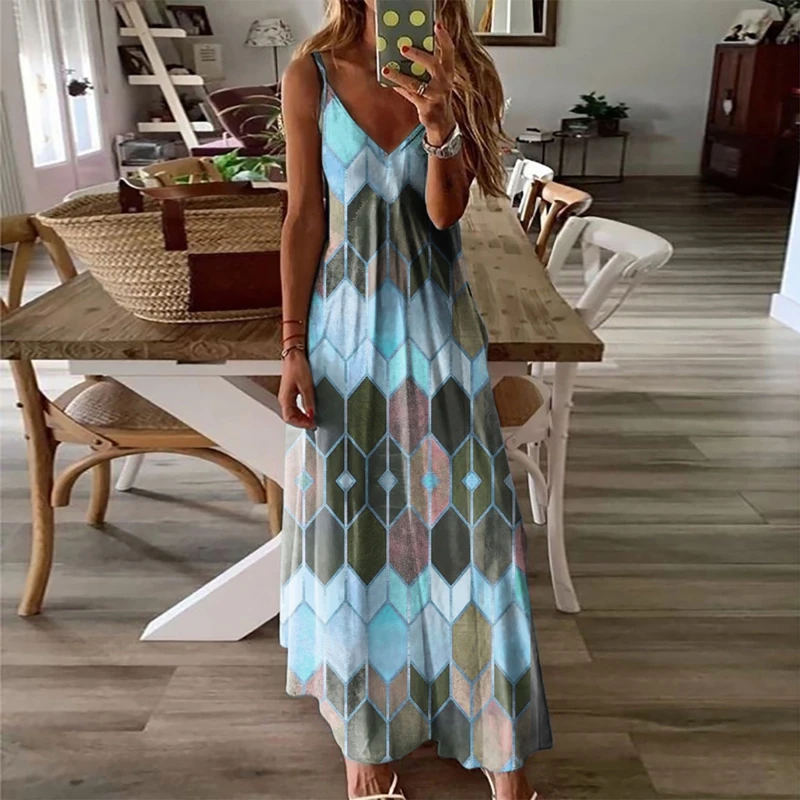 Women's Casual Sundress Fashion Loose V-neck High Waist Floral Print Camisole Dress Fashion Print Plus Size Dress New
Women's Casual Sundress Fashion Loose V-neck High Waist Floral Print Camisole Dress Fashion Print Plus Size Dress New