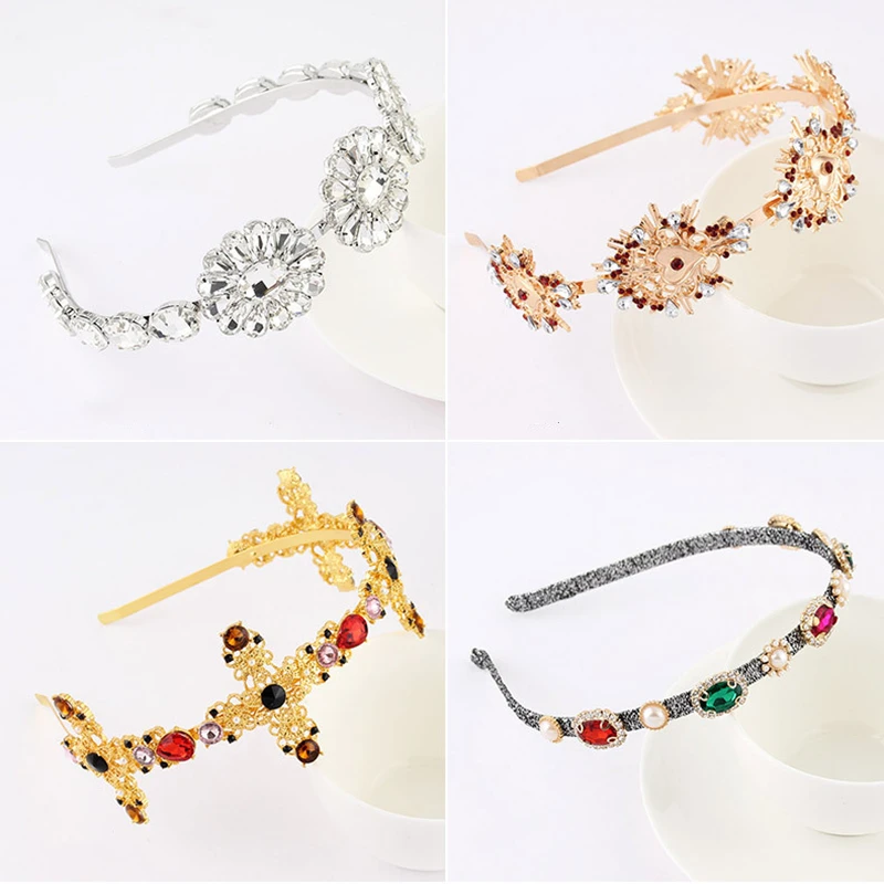 Colorful Gem Baroque Headbands For Women Diamond Hair Accessories Pearl Headband for Girls Crown Flower Hairbands Head Wrap
Colorful Gem Baroque Headbands For Women Diamond Hair Accessories Pearl Headband for Girls Crown Flower Hairbands Head Wrap