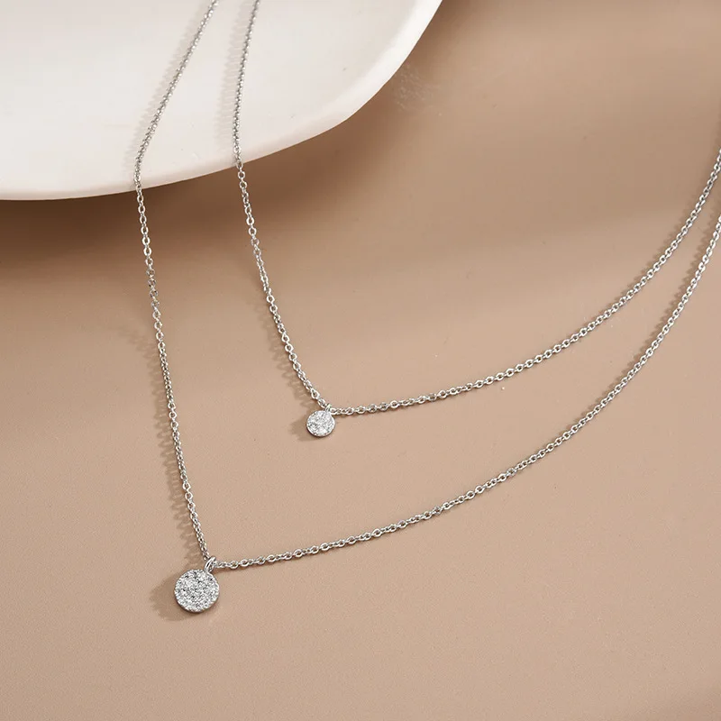 Цепочка Женская двухслойная из серебра 925 пробы, с круглым кулоном
Цепочка Женская двухслойная из серебра 925 пробы, с круглым кулоном