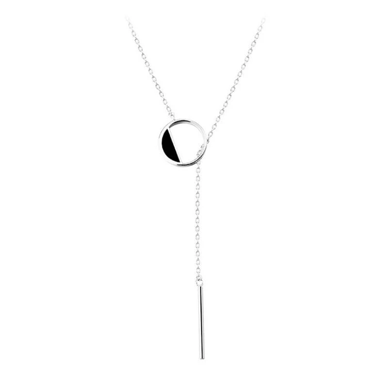 Geometric Black Circle Tassel Clavicle Chain 925 Sterling Silver Pendant Necklace For Women Simple Cool Jewelry Girlfriend
Geometric Black Circle Tassel Clavicle Chain 925 Sterling Silver Pendant Necklace For Women Simple Cool Jewelry Girlfriend