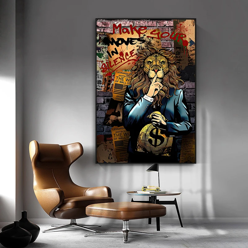 Graffiti Poster Lion Dollar Abstract Animal Canvas Painting Poster HD Print Wall Art Picture Interior Decor Bedroom Home Decor
Graffiti Poster Lion Dollar Abstract Animal Canvas Painting Poster HD Print Wall Art Picture Interior Decor Bedroom Home Decor