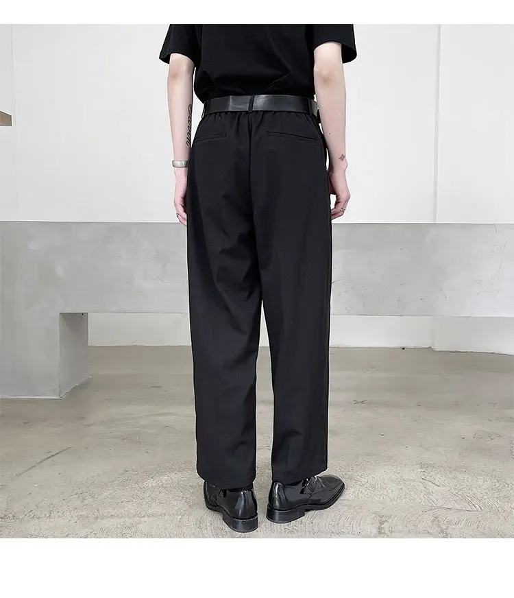 Male Vintage Suit Trousers Men's Korean Streetwear Fashion Casual Loose Wide Leg Ankle-length Suit Pant Contains Belt Bag 
Male Vintage Suit Trousers Men's Korean Streetwear Fashion Casual Loose Wide Leg Ankle-length Suit Pant Contains Belt Bag