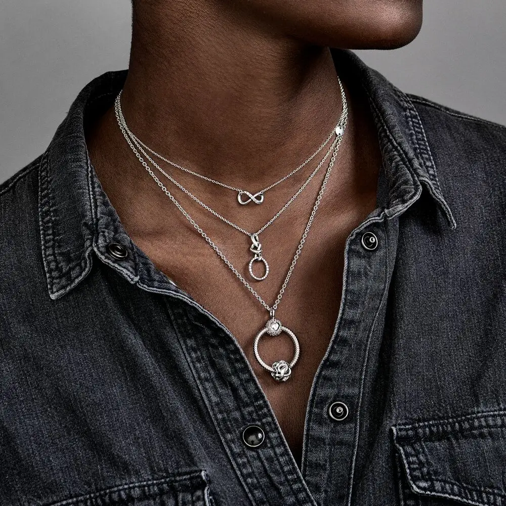 Женское ожерелье из серебра 925 пробы с подвеской О|Ювелирные шармы| |