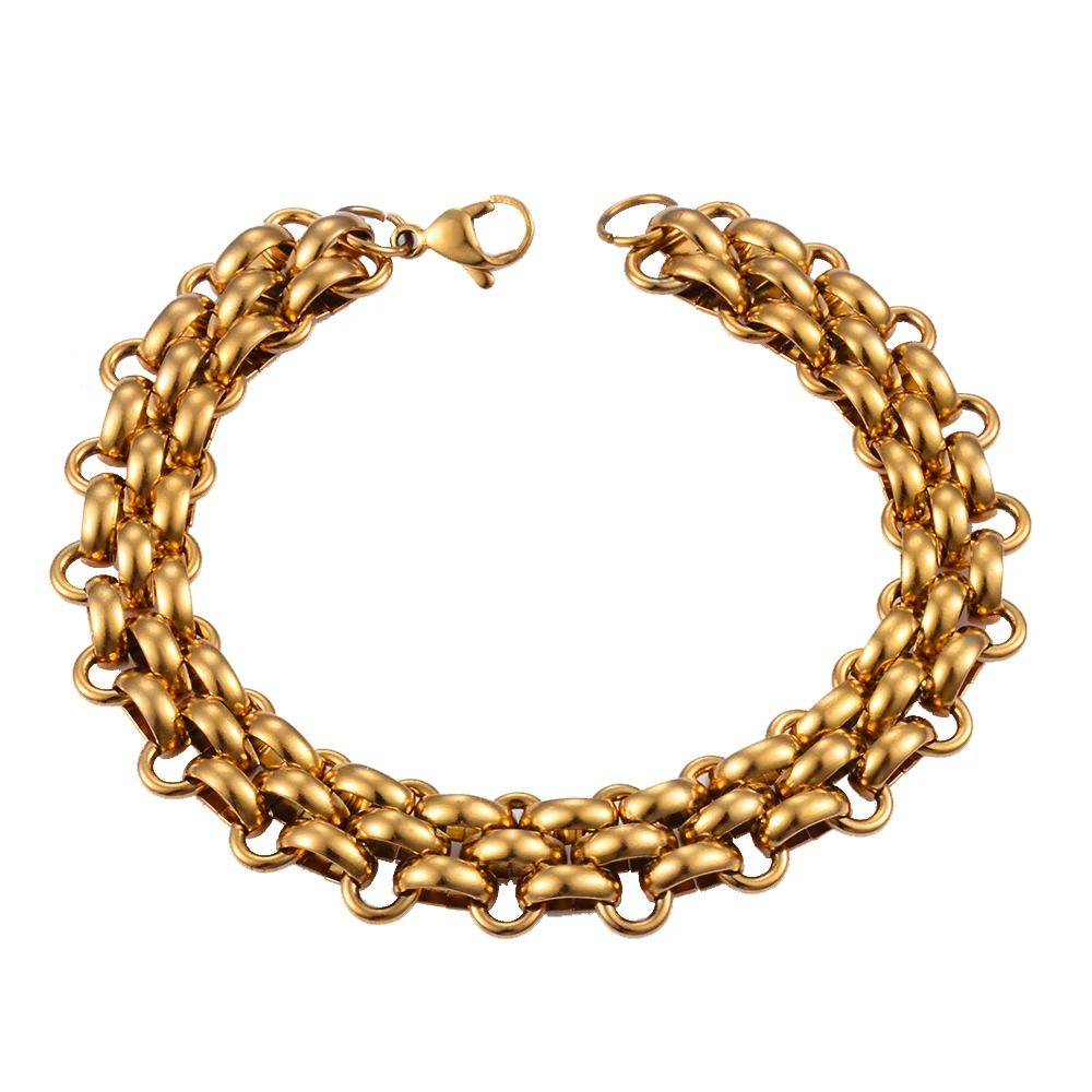 Stainless Steel Handmade Chain Gold Color Bracelet Men Hip Hop High Quality Fashion Jewelry
Stainless Steel Handmade Chain Gold Color Bracelet Men Hip Hop High Quality Fashion Jewelry