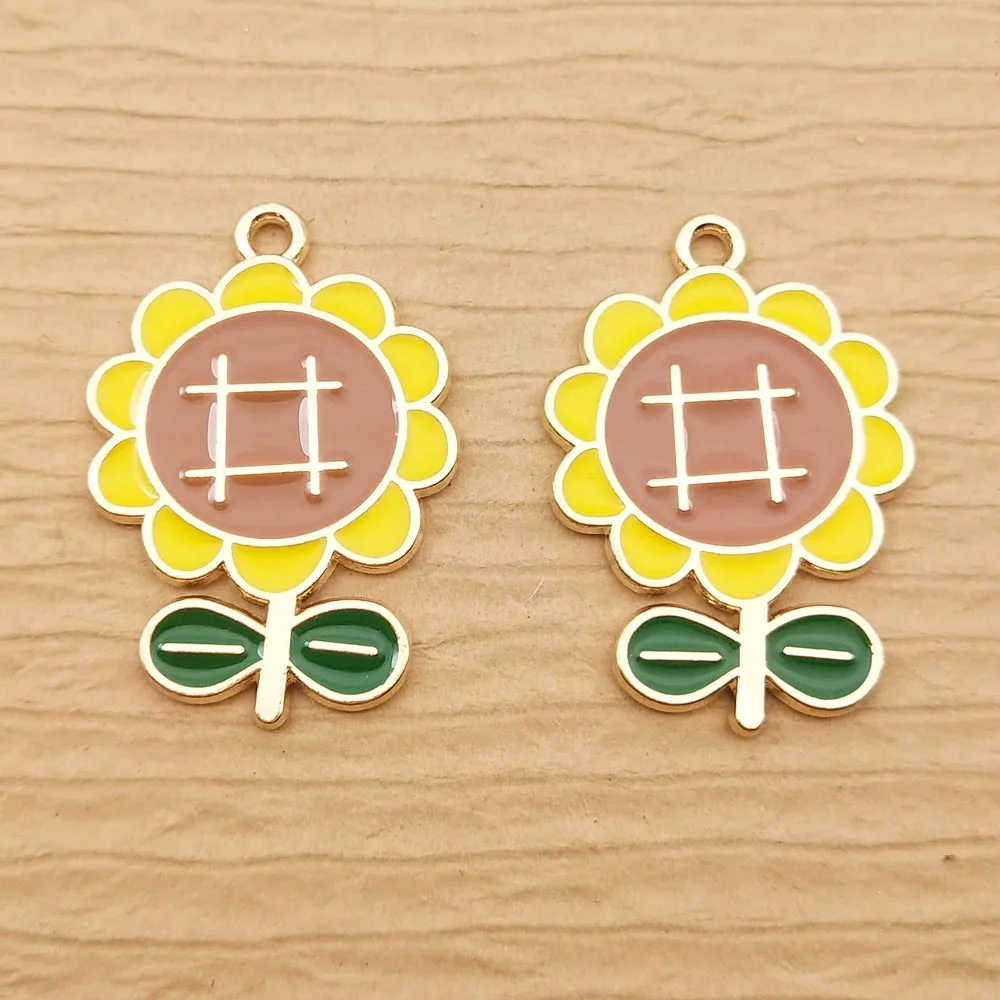 10pcs 19x27mm Enamel Sunflower Charm for Jewelry Making Earring Pendant Bracelet Necklace Keychain Accessories Bulk Supplies
10pcs 19x27mm Enamel Sunflower Charm for Jewelry Making Earring Pendant Bracelet Necklace Keychain Accessories Bulk Supplies