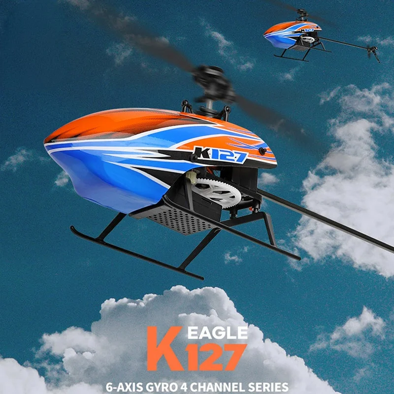 

WLtoys New XK K127 RC Helicopter 4CH 6-Axis Gyroscope 2.4G Radio Flybarless RC Helicopters Flying Drone Toys Gift Model Rc Plane