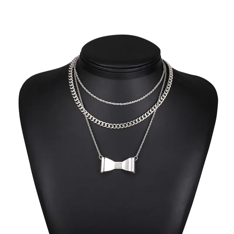 New Fashion Vintage 4 Layers Choker Necklace Collar Metal Bow Pendants Leather Choker Necklace Jewelry For Women
New Fashion Vintage 4 Layers Choker Necklace Collar Metal Bow Pendants Leather Choker Necklace Jewelry For Women
