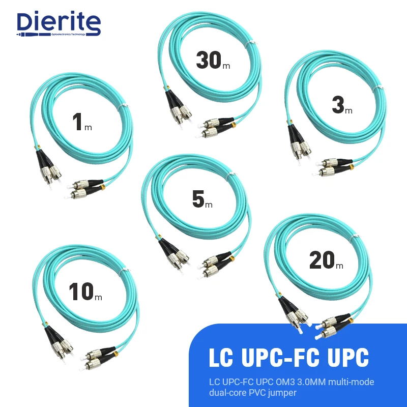 

20m 1Pcs 10G OM3 FC UPC To FC UPC Multimode Duplex 3.0mm PVC Patch Cable LC Fiber Optic Patch Cord Optical Fiber Cable 3M 5M