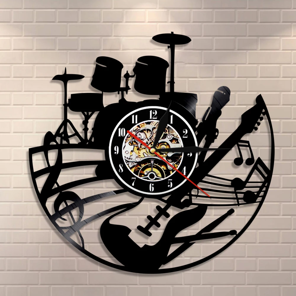 Guitar and Drum Kits Wall Clock Guitar Player Music Vinyl Record Clock Rock Music Instrument Guitar Wall Art Rock n Rock Gift
Guitar and Drum Kits Wall Clock Guitar Player Music Vinyl Record Clock Rock Music Instrument Guitar Wall Art Rock n Rock Gift
