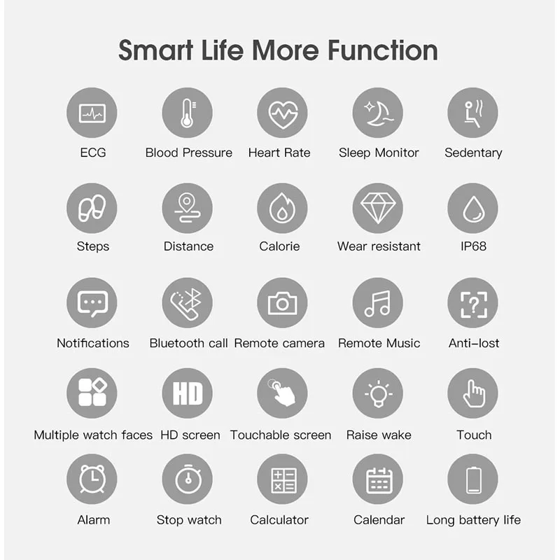 CAINUOS Smart Watch Support Phone Call Dialer ECG Heart Rate Measure Smartwatch Waterproof Ip68 Watch Men Women Android IOS
CAINUOS Smart Watch Support Phone Call Dialer ECG Heart Rate Measure Smartwatch Waterproof Ip68 Watch Men Women Android IOS