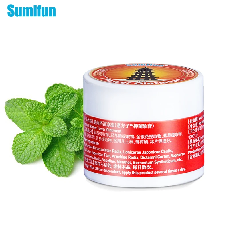 

Sumifun Vietnam Ointment Mint Cooling Oil Refresh Anti-itch Cream Cold Headache Mosquito Bites Dizziness Muscle Rub Aches 20g