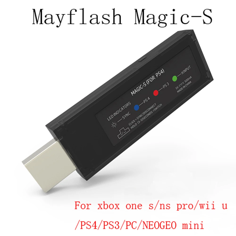 Mayflash Magic S USB Wireless Game pad Controller Adapter for Xbox 360/One S/NS Pro / PS 4 / PS 3/ PC /N E O GEO mini
Mayflash Magic S USB Wireless Game pad Controller Adapter for Xbox 360/One S/NS Pro / PS 4 / PS 3/ PC /N E O GEO mini
