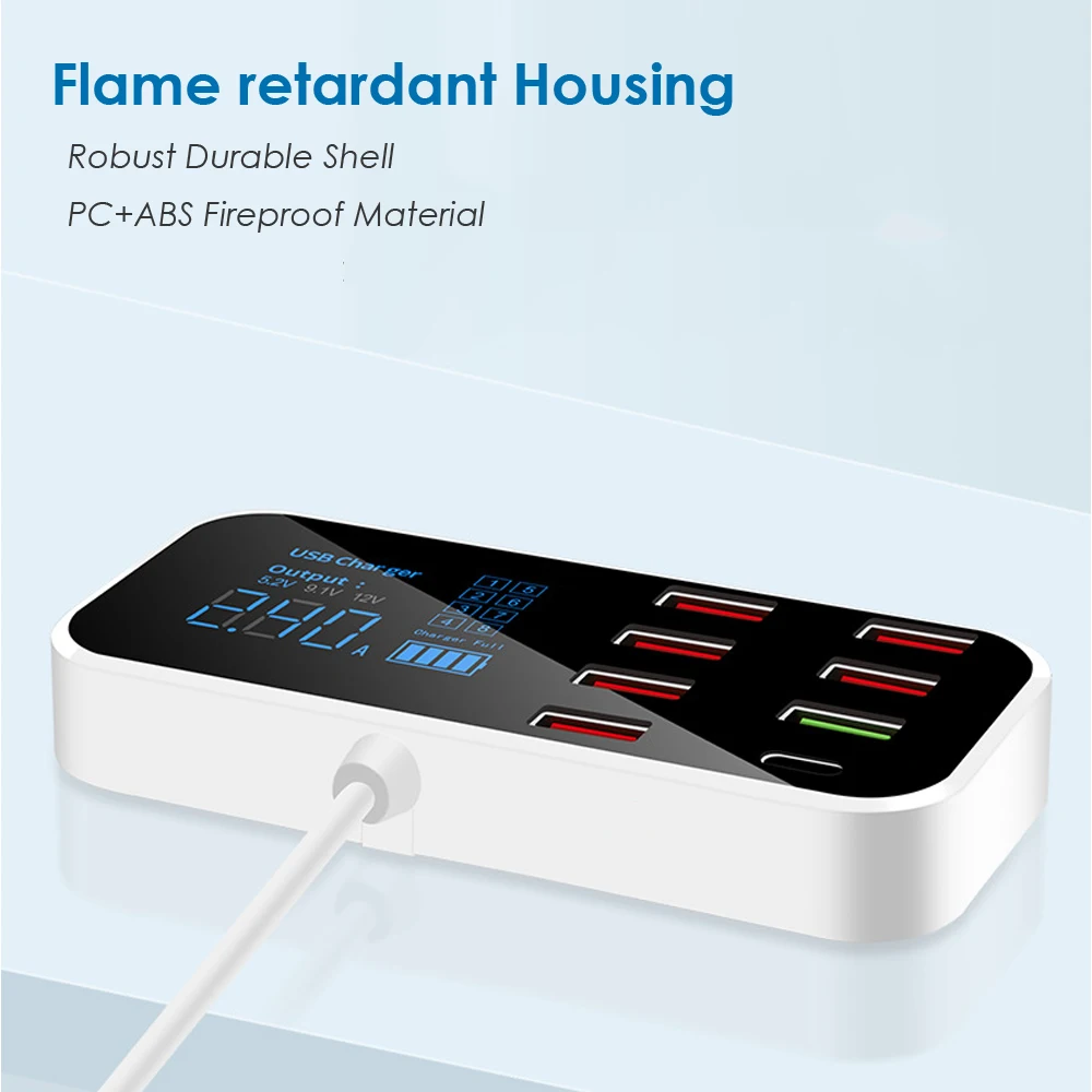 8 PORT USB Charger Hub 8A 40W Home Car Phone Charger USB QC3.0 PD fast charging 8A USB Charge Station
8 PORT USB Charger Hub 8A 40W Home Car Phone Charger USB QC3.0 PD fast charging 8A USB Charge Station