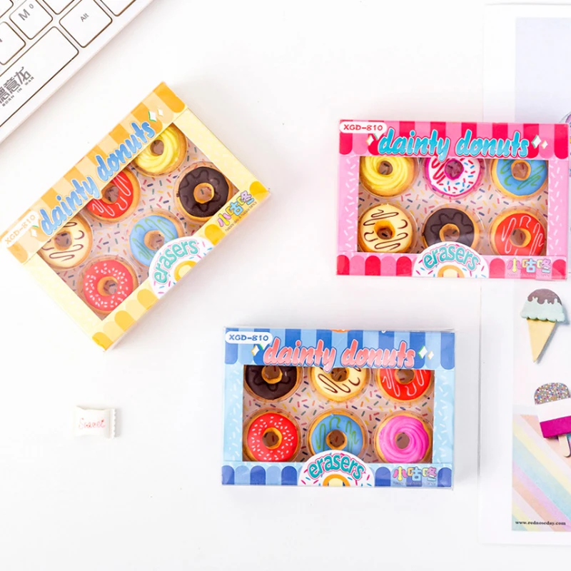 6pcs/set Candy-colored Rubber Pencil Erasers Kawaii School Supplies For Kids Party Favor Gift With Donut Eraser Set
6pcs/set Candy-colored Rubber Pencil Erasers Kawaii School Supplies For Kids Party Favor Gift With Donut Eraser Set